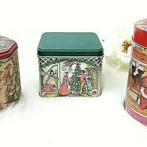 5 VTG Christmas Collectible nesting Tins cans - Picture 3 of 8